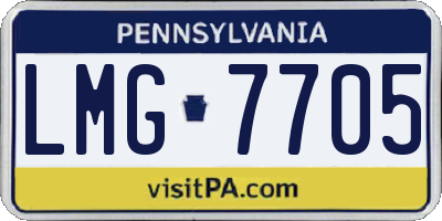 PA license plate LMG7705