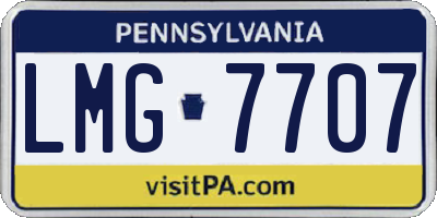 PA license plate LMG7707
