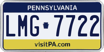 PA license plate LMG7722