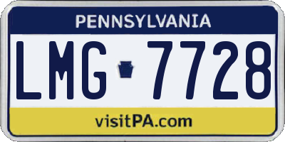 PA license plate LMG7728