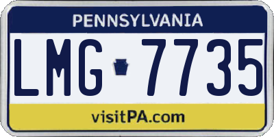 PA license plate LMG7735