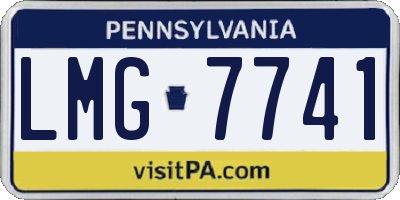 PA license plate LMG7741