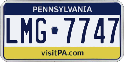 PA license plate LMG7747