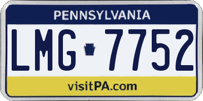 PA license plate LMG7752
