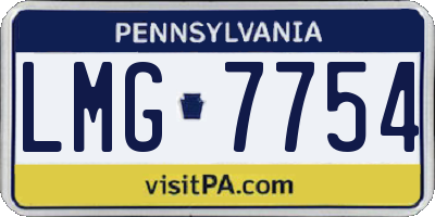 PA license plate LMG7754