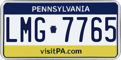 PA license plate LMG7765