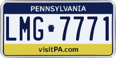 PA license plate LMG7771