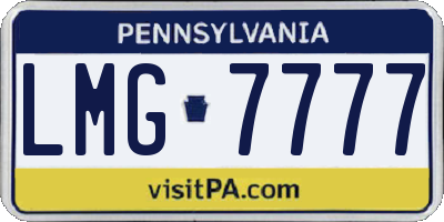 PA license plate LMG7777