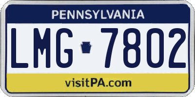 PA license plate LMG7802
