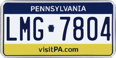 PA license plate LMG7804