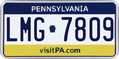 PA license plate LMG7809