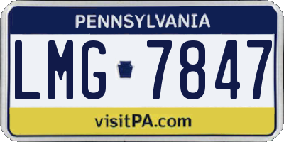 PA license plate LMG7847
