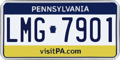 PA license plate LMG7901
