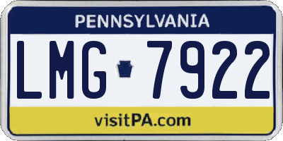PA license plate LMG7922