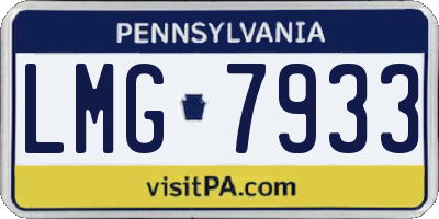 PA license plate LMG7933