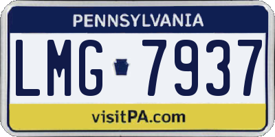 PA license plate LMG7937