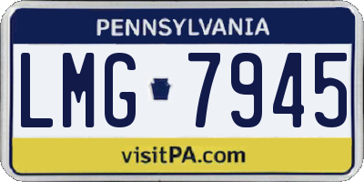 PA license plate LMG7945