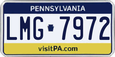 PA license plate LMG7972