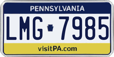 PA license plate LMG7985