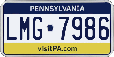 PA license plate LMG7986
