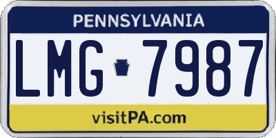 PA license plate LMG7987