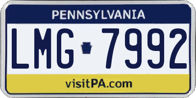 PA license plate LMG7992