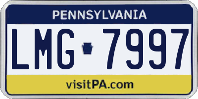 PA license plate LMG7997