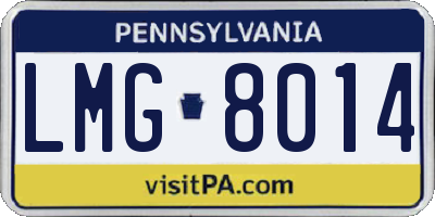PA license plate LMG8014