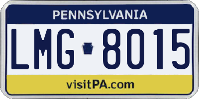 PA license plate LMG8015