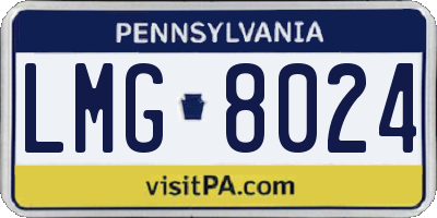 PA license plate LMG8024