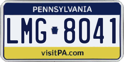 PA license plate LMG8041