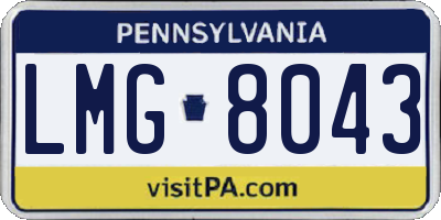 PA license plate LMG8043