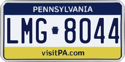 PA license plate LMG8044
