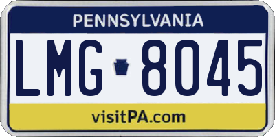 PA license plate LMG8045