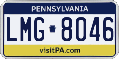PA license plate LMG8046