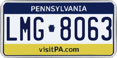 PA license plate LMG8063