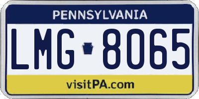 PA license plate LMG8065