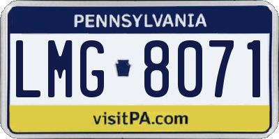 PA license plate LMG8071