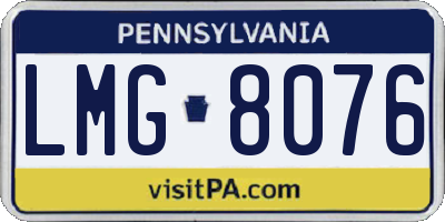 PA license plate LMG8076