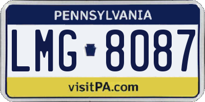 PA license plate LMG8087