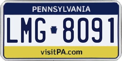 PA license plate LMG8091