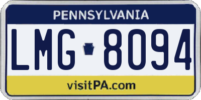 PA license plate LMG8094