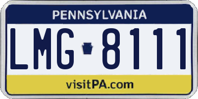 PA license plate LMG8111