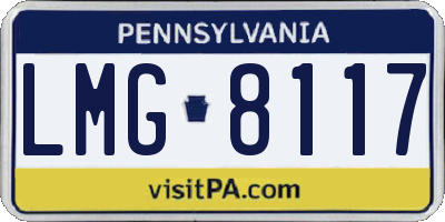 PA license plate LMG8117