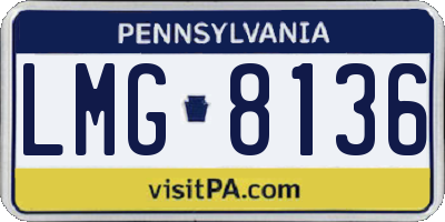PA license plate LMG8136