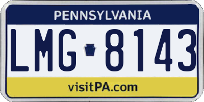 PA license plate LMG8143