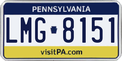 PA license plate LMG8151