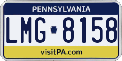 PA license plate LMG8158