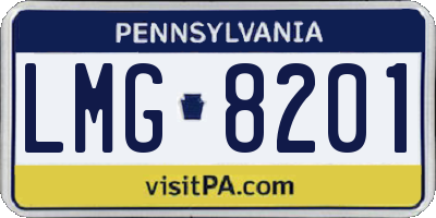 PA license plate LMG8201