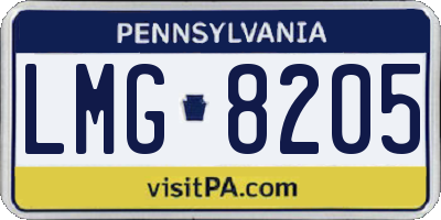 PA license plate LMG8205